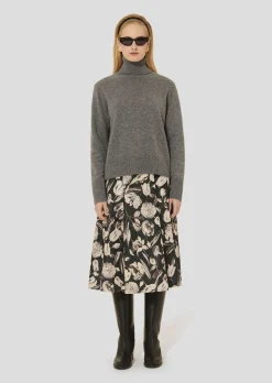 Pull Palia gris en laine merinos et alpaga