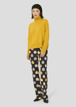 Pull Palia jaune en laine merinos et alpaga