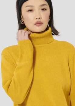 Pull Palia jaune en laine merinos et alpaga