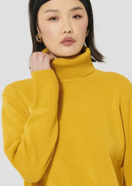 Pull Palia jaune en laine merinos et alpaga