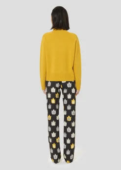 Pull Palia jaune en laine merinos et alpaga