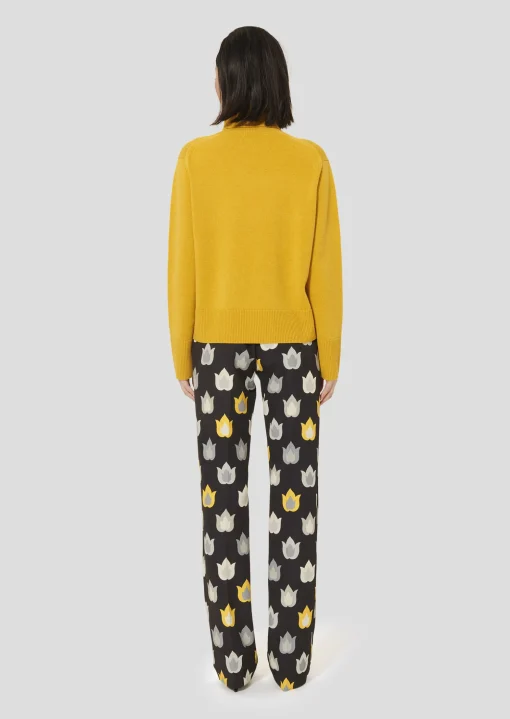 Pull Palia jaune en laine merinos et alpaga