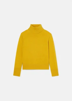 Pull Palia jaune en laine merinos et alpaga
