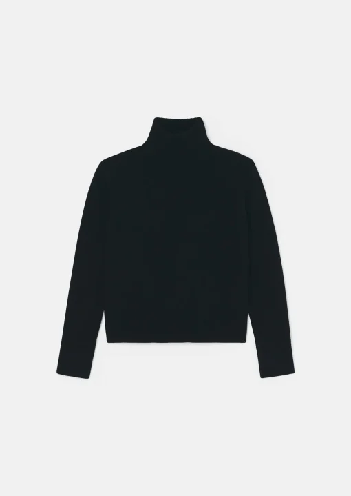 Pull Palia noir en laine merinos et alpaga