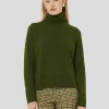 Pull Palia vert en laine merinos et alpaga