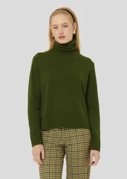Pull Palia vert en laine merinos et alpaga