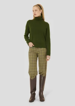 Pull Palia vert en laine merinos et alpaga