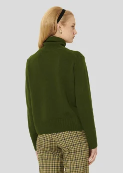 Pull Palia vert en laine merinos et alpaga
