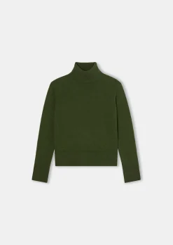Pull Palia vert en laine merinos et alpaga