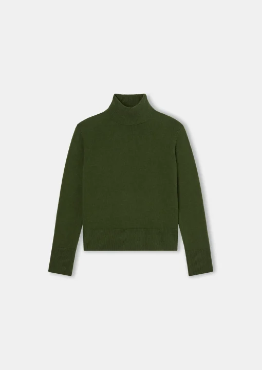Pull Palia vert en laine merinos et alpaga
