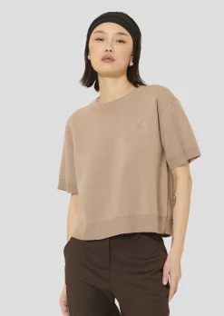 Pull Pamelia marron en laine merinos