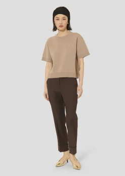Pull Pamelia marron en laine merinos