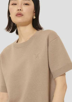Pull Pamelia marron en laine merinos