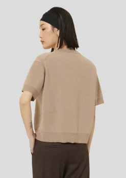 Pull Pamelia marron en laine merinos