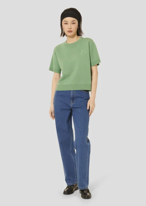 Pull Pamelia vert en laine merinos