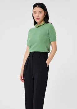 Pull Peer vert en cachemire