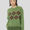 Pull Phelycia vert en laine