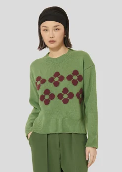 Pull Phelycia vert en laine