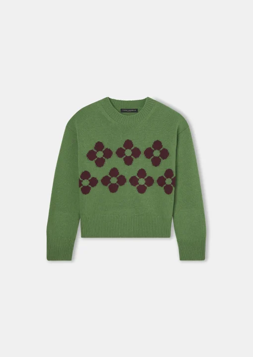 Pull Phelycia vert en laine