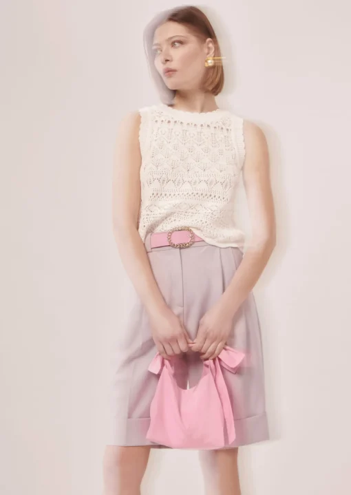 Pull Pianna blanc en maille crochet