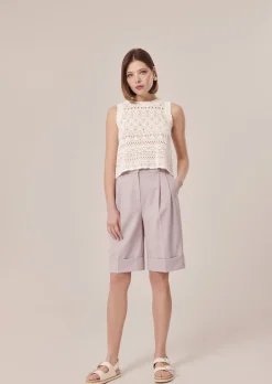Pull Pianna blanc en maille crochet