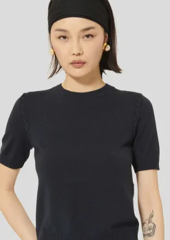 Pull Pica bleu nuit en laine merinos extrafine