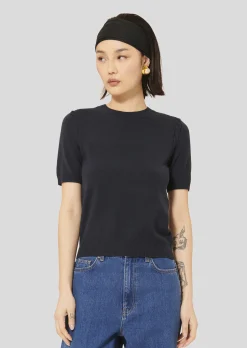 Pull Pica bleu nuit en laine merinos extrafine