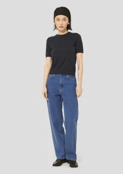 Pull Pica bleu nuit en laine merinos extrafine