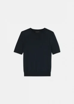 Pull Pica bleu nuit en laine merinos extrafine