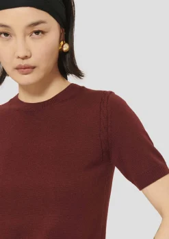 Pull Pica bordeaux en laine merinos extrafine