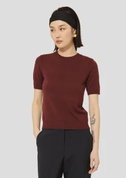 Pull Pica bordeaux en laine merinos extrafine