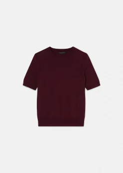 Pull Pica bordeaux en laine merinos extrafine
