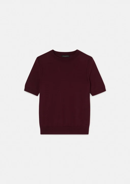 Pull Pica bordeaux en laine merinos extrafine