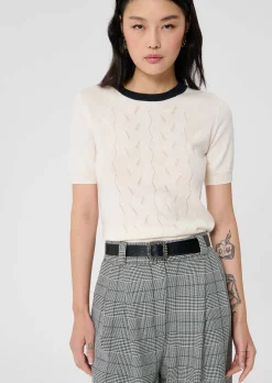 Pull Pontaven écru en laine merinos