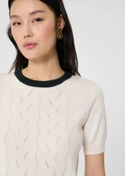 Pull Pontaven écru en laine merinos