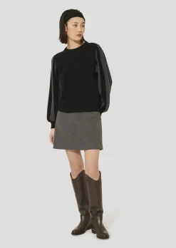 Pull Porthos noir en laine et coton