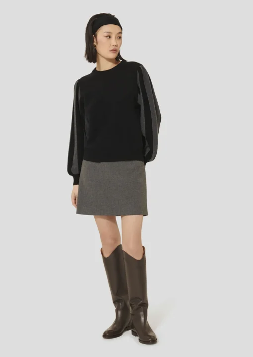 Pull Porthos noir en laine et coton