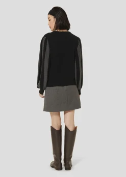 Pull Porthos noir en laine et coton