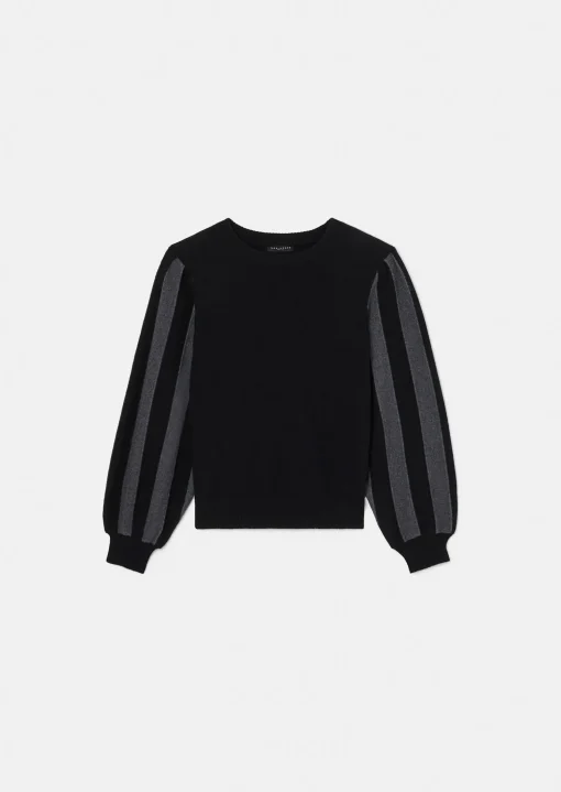 Pull Porthos noir en laine et coton
