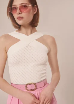 Pull Prana écru en maille
