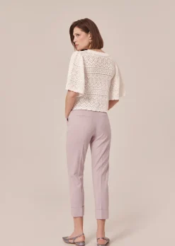 Pull Prealpino blanc en maille crochet