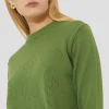 Pull Preppy vert en laine merinos