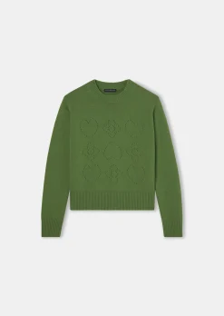 Pull Preppy vert en laine merinos