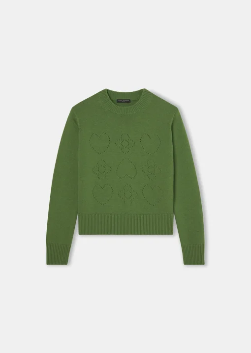 Pull Preppy vert en laine merinos