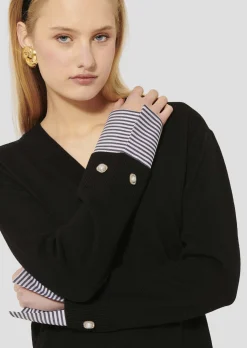 Pull Primrose noir en laine merinos