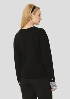 Pull Primrose noir en laine merinos