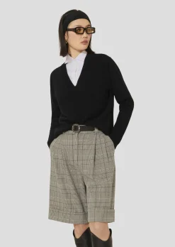 Pull Prisca noir en laine merinos et alpaga