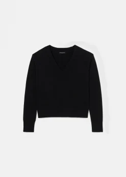 Pull Prisca noir en laine merinos et alpaga