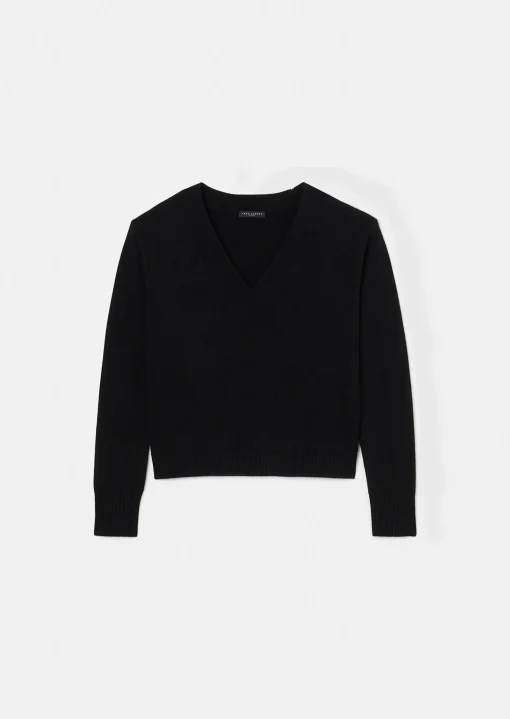 Pull Prisca noir en laine merinos et alpaga