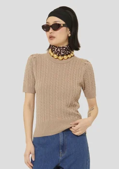 Pull Priyanka marron en laine merinos
